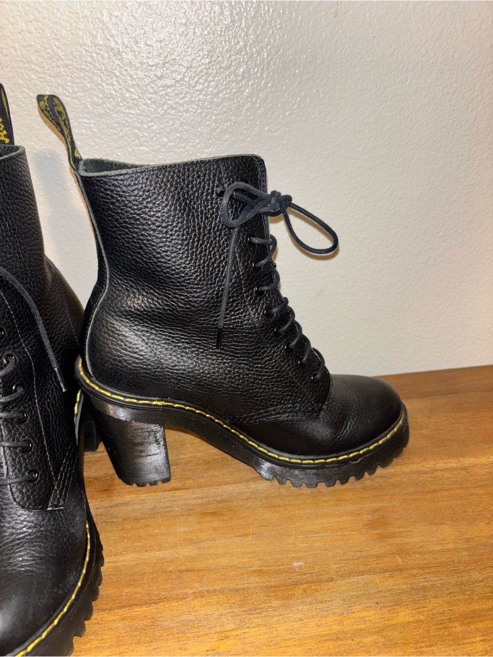 Dr. Martens Kendra Milled Nappa Black Leather Lug-Heel Boot 7 - Picture 3 of 7